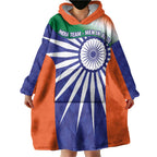 India Cricket Custom Wearable Blanket Hoodie Ashoka Chakra with Flag Style