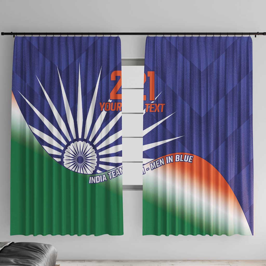 India Cricket Custom Window Curtain Ashoka Chakra with Flag Style