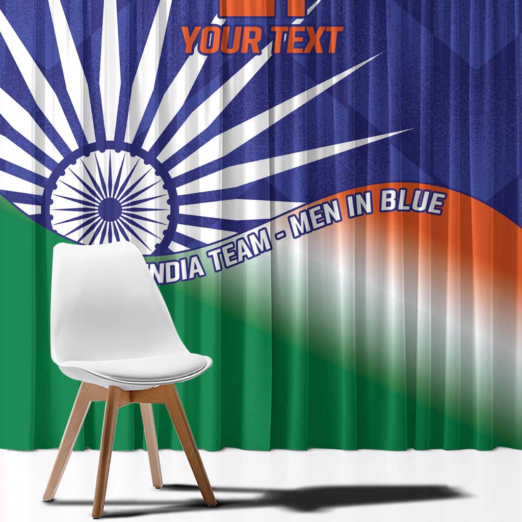 India Cricket Custom Window Curtain Ashoka Chakra with Flag Style