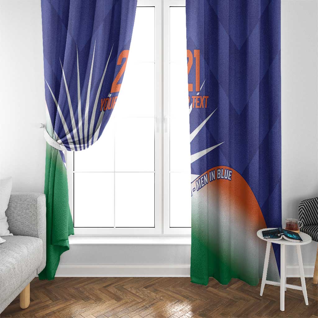 India Cricket Custom Window Curtain Ashoka Chakra with Flag Style