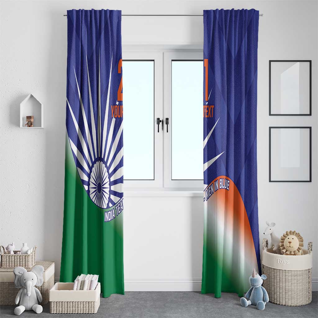 India Cricket Custom Window Curtain Ashoka Chakra with Flag Style