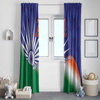 India Cricket Custom Window Curtain Ashoka Chakra with Flag Style