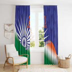 India Cricket Custom Window Curtain Ashoka Chakra with Flag Style