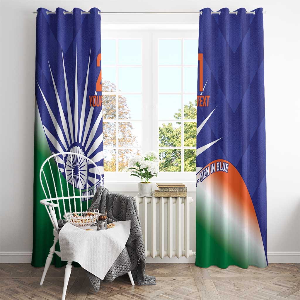 India Cricket Custom Window Curtain Ashoka Chakra with Flag Style