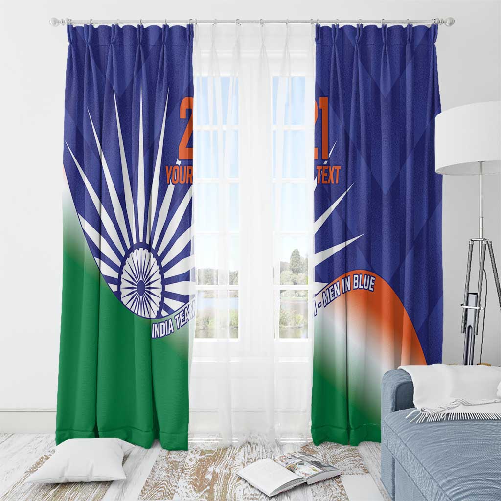 India Cricket Custom Window Curtain Ashoka Chakra with Flag Style