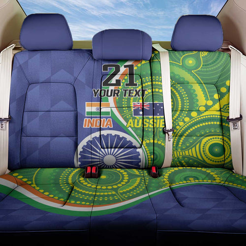 India Vs Australian Cricket Custom Back Car Seat Cover Ashoka Chakra and Aboriginal Together