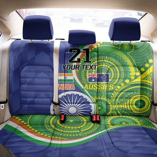 India Vs Australian Cricket Custom Back Car Seat Cover Ashoka Chakra and Aboriginal Together