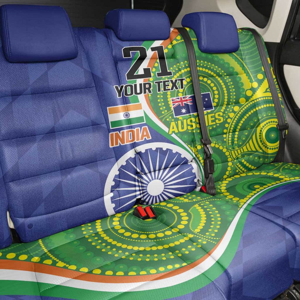India Vs Australian Cricket Custom Back Car Seat Cover Ashoka Chakra and Aboriginal Together