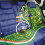 India Vs Australian Cricket Custom Back Car Seat Cover Ashoka Chakra and Aboriginal Together
