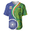 India Vs Australian Cricket Custom Baseball Jersey Ashoka Chakra and Aboriginal Together