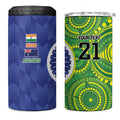 India Vs Australian Cricket Custom 4 in 1 Can Cooler Tumbler Ashoka Chakra and Aboriginal Together