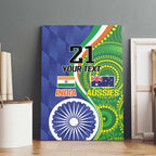 India Vs Australian Cricket Custom Canvas Wall Art Ashoka Chakra and Aboriginal Together