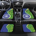 India Vs Australian Cricket Custom Car Mats Ashoka Chakra and Aboriginal Together