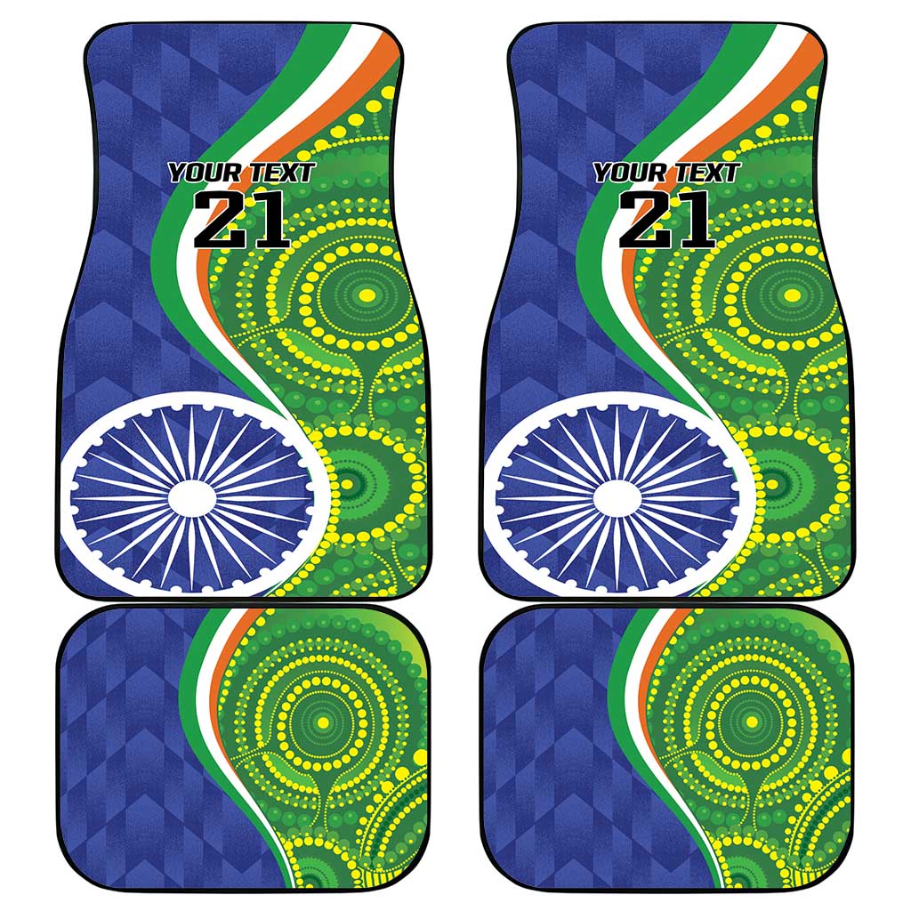 India Vs Australian Cricket Custom Car Mats Ashoka Chakra and Aboriginal Together