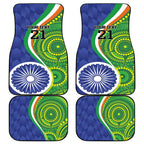 India Vs Australian Cricket Custom Car Mats Ashoka Chakra and Aboriginal Together