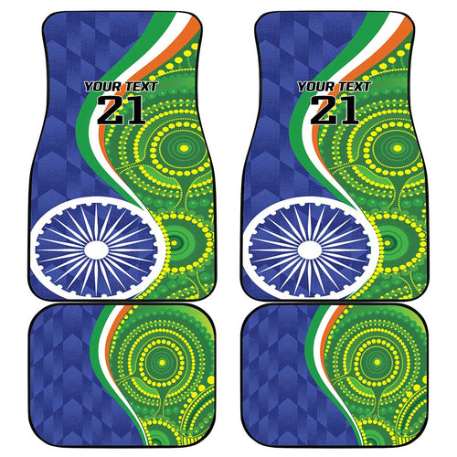 India Vs Australian Cricket Custom Car Mats Ashoka Chakra and Aboriginal Together