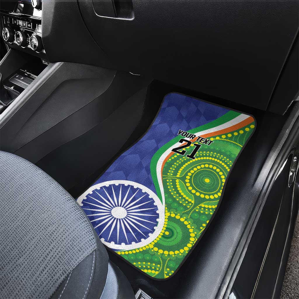 India Vs Australian Cricket Custom Car Mats Ashoka Chakra and Aboriginal Together