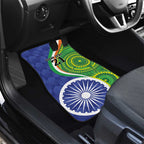 India Vs Australian Cricket Custom Car Mats Ashoka Chakra and Aboriginal Together