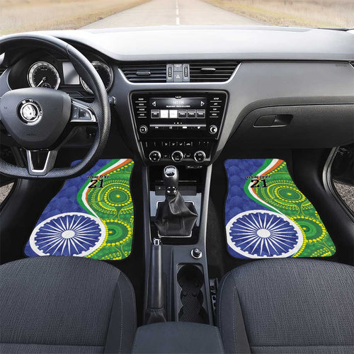 India Vs Australian Cricket Custom Car Mats Ashoka Chakra and Aboriginal Together