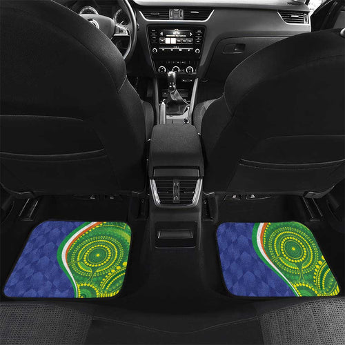 India Vs Australian Cricket Custom Car Mats Ashoka Chakra and Aboriginal Together