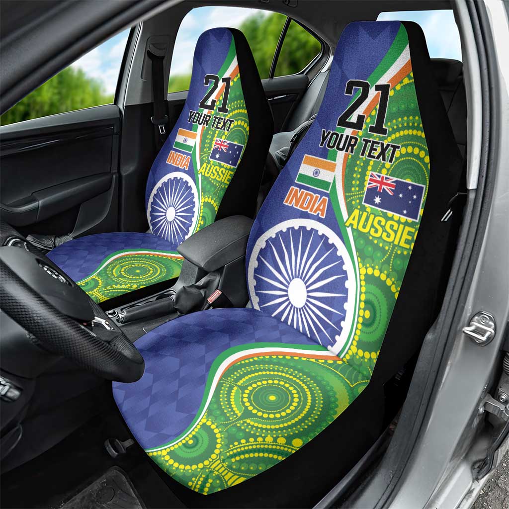 India Vs Australian Cricket Custom Car Seat Cover Ashoka Chakra and Aboriginal Together