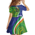 India Vs Australian Cricket Custom Family Matching Puletasi and Hawaiian Shirt Ashoka Chakra and Aboriginal Together
