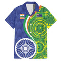 India Vs Australian Cricket Custom Hawaiian Shirt Ashoka Chakra and Aboriginal Together
