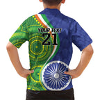India Vs Australian Cricket Custom Hawaiian Shirt Ashoka Chakra and Aboriginal Together