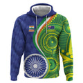 India Vs Australian Cricket Custom Hoodie Ashoka Chakra and Aboriginal Together