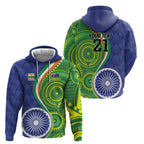 India Vs Australian Cricket Custom Hoodie Ashoka Chakra and Aboriginal Together