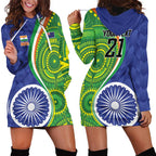 India Vs Australian Cricket Custom Hoodie Dress Ashoka Chakra and Aboriginal Together