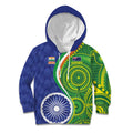 India Vs Australian Cricket Custom Kid Hoodie Ashoka Chakra and Aboriginal Together