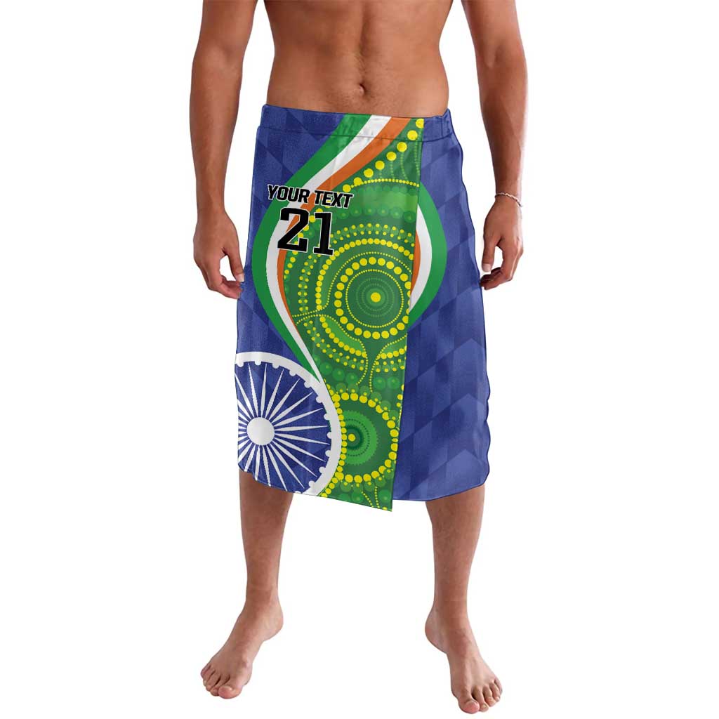 India Vs Australian Cricket Custom Lavalava Ashoka Chakra and Aboriginal Together