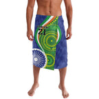 India Vs Australian Cricket Custom Lavalava Ashoka Chakra and Aboriginal Together
