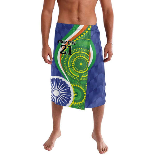 India Vs Australian Cricket Custom Lavalava Ashoka Chakra and Aboriginal Together