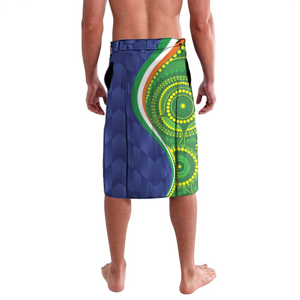 India Vs Australian Cricket Custom Lavalava Ashoka Chakra and Aboriginal Together