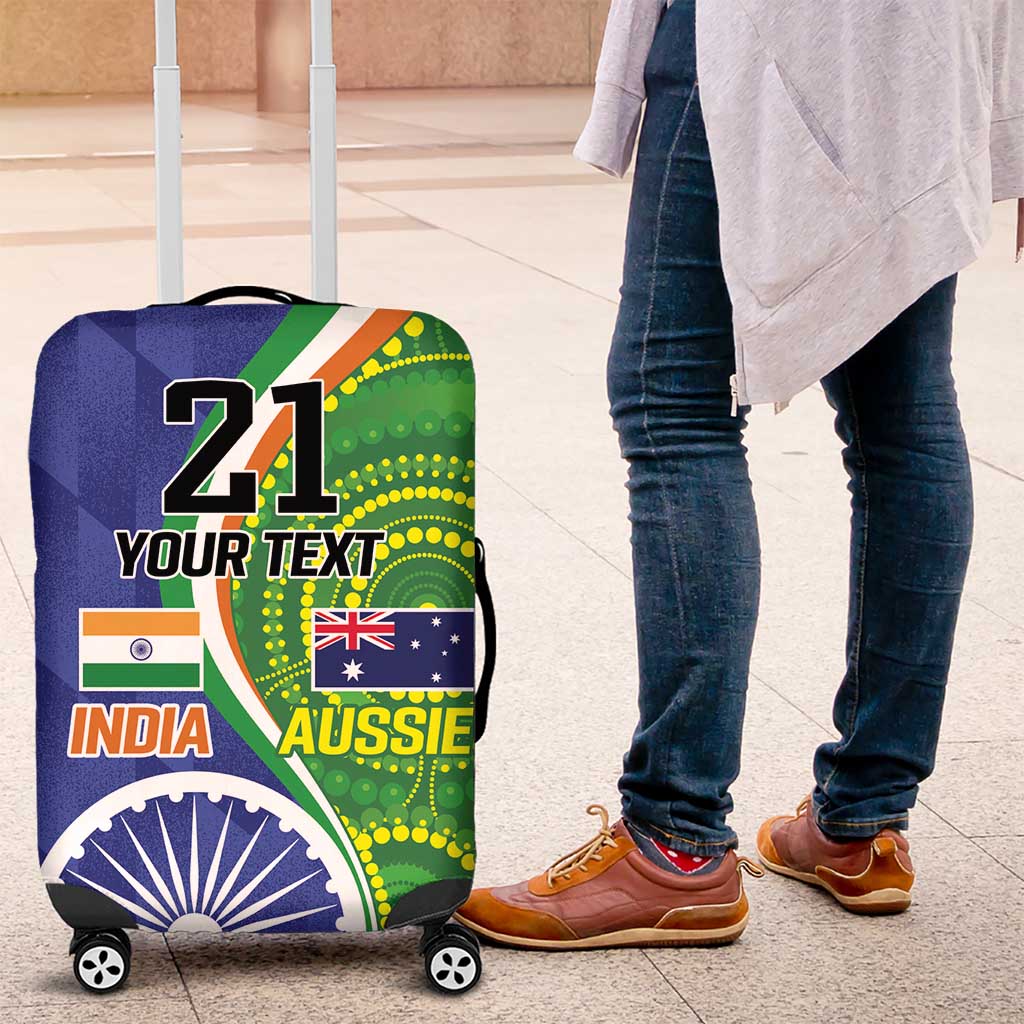 India Vs Australian Cricket Custom Luggage Cover Ashoka Chakra and Aboriginal Together