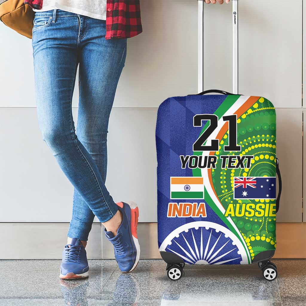 India Vs Australian Cricket Custom Luggage Cover Ashoka Chakra and Aboriginal Together
