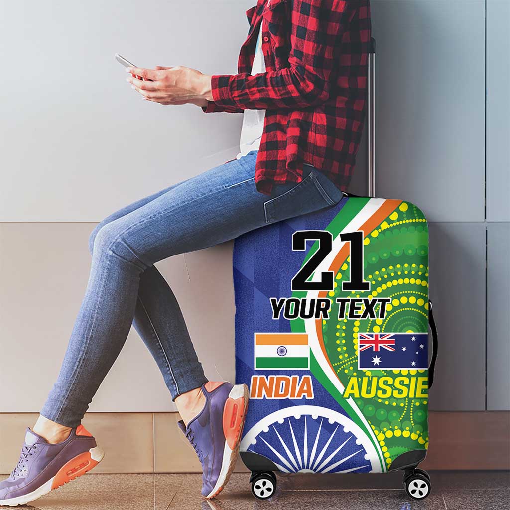 India Vs Australian Cricket Custom Luggage Cover Ashoka Chakra and Aboriginal Together
