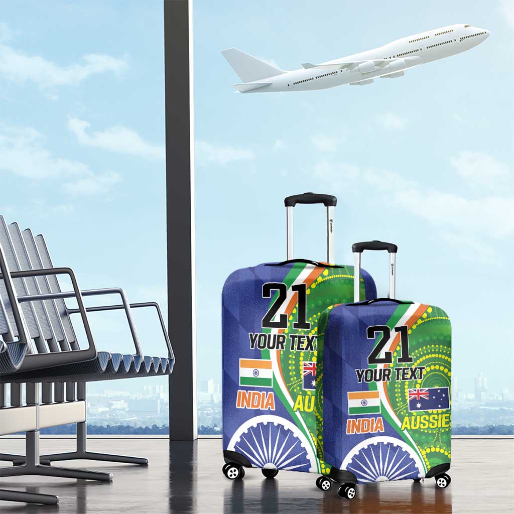 India Vs Australian Cricket Custom Luggage Cover Ashoka Chakra and Aboriginal Together