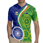 India Vs Australian Cricket Custom Rugby Jersey Ashoka Chakra and Aboriginal Together