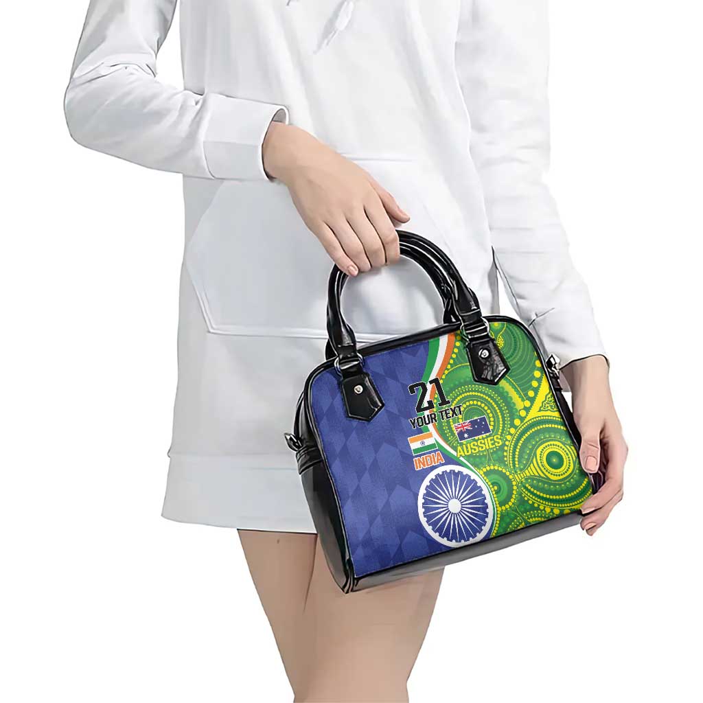 India Vs Australian Cricket Custom Shoulder Handbag Ashoka Chakra and Aboriginal Together