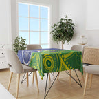 India Vs Australian Cricket Custom Tablecloth Ashoka Chakra and Aboriginal Together
