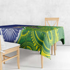 India Vs Australian Cricket Custom Tablecloth Ashoka Chakra and Aboriginal Together