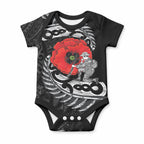ANZAC Day Aotearoa Silver Fern Maori Personalised Baby Onesie
