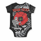 ANZAC Day Aotearoa Silver Fern Maori Personalised Baby Onesie