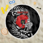 ANZAC Day Aotearoa Silver Fern Maori Personalised Beach Blanket