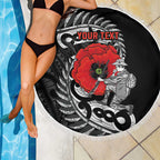 ANZAC Day Aotearoa Silver Fern Maori Personalised Beach Blanket