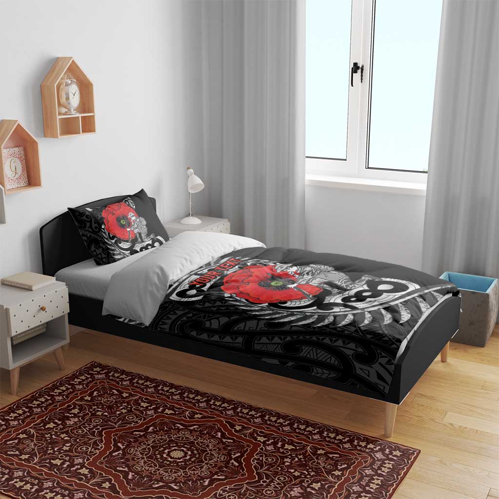 ANZAC Day Aotearoa Silver Fern Maori Personalised Bedding Set