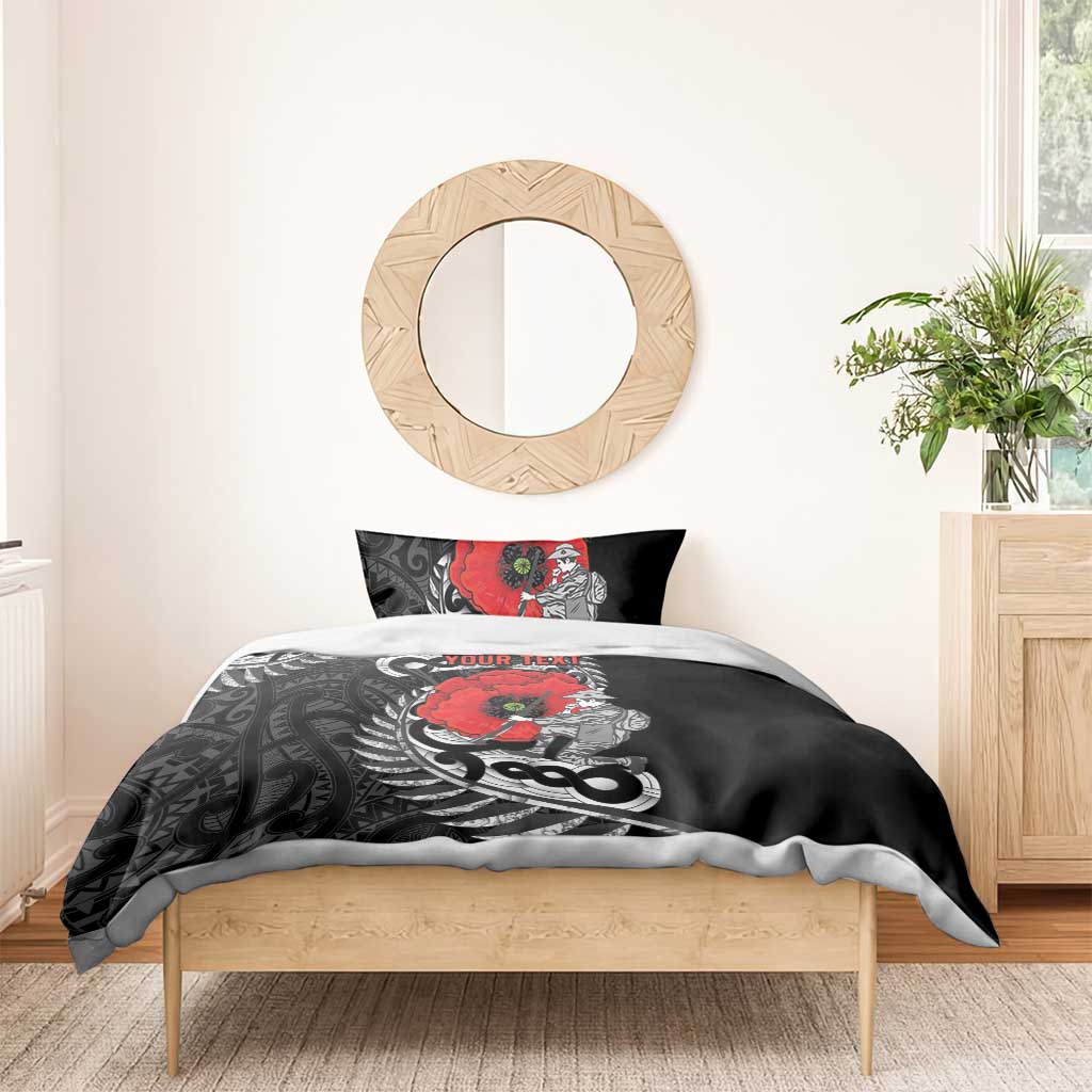 ANZAC Day Aotearoa Silver Fern Maori Personalised Bedding Set